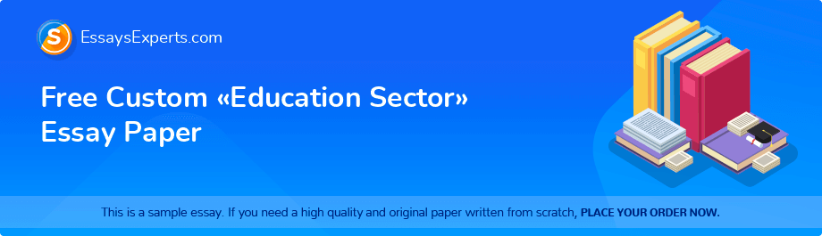 Free Custom «Education Sector» Essay Paper