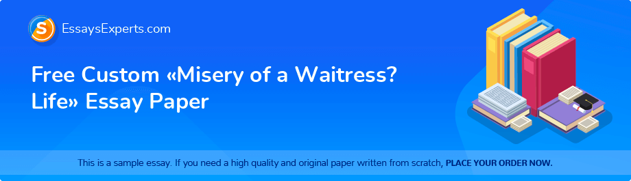 Free Custom «Misery of a Waitress? Life» Essay Paper