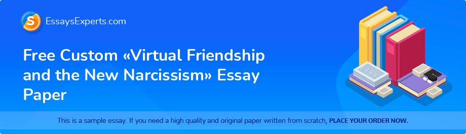 Free Custom «Virtual Friendship and the New Narcissism» Essay Paper